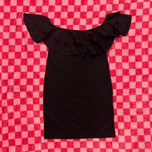 Forever 21 Black Ruffled Contemporary Blouse
